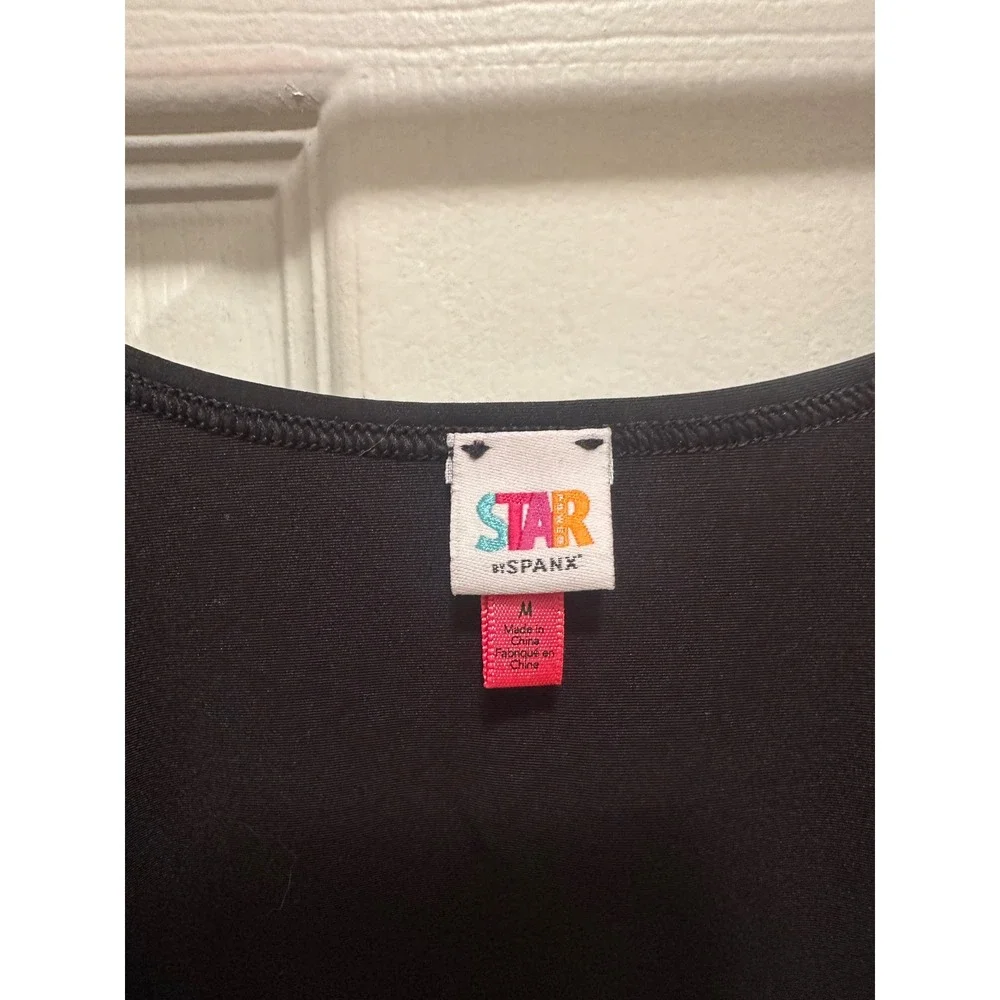 Star Power by Spanx Black Scoop Neck Bodycon Slip Dress Womens Medium - Picture 2 of 6